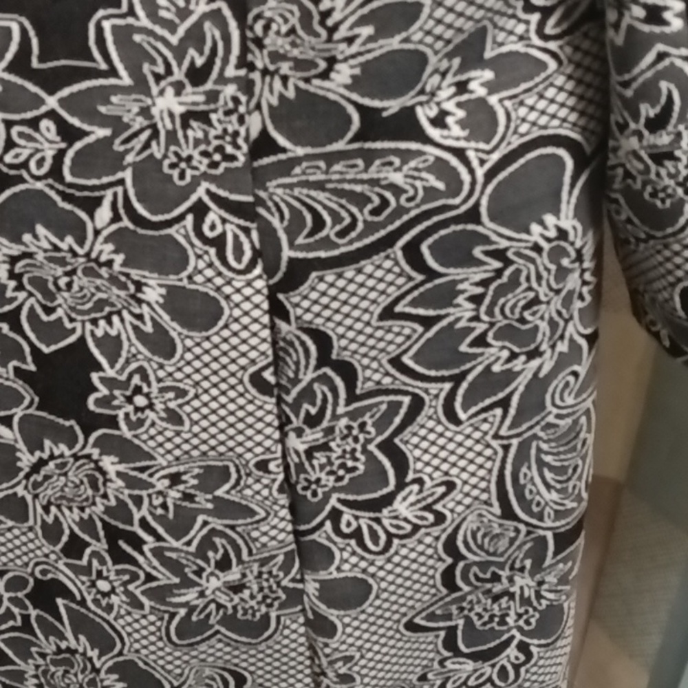 FINAL PRICE NYGARD black multi-colored 3/4 sleeve floral mesh print jacket 16 - Picture 7 of 12